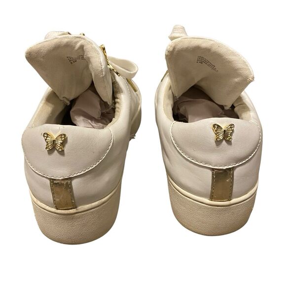 Mihael Kors Mindy Sneakers 9.5 EU 40 Butterflies Leather White Lace Up Designer - Picture 4 of 12